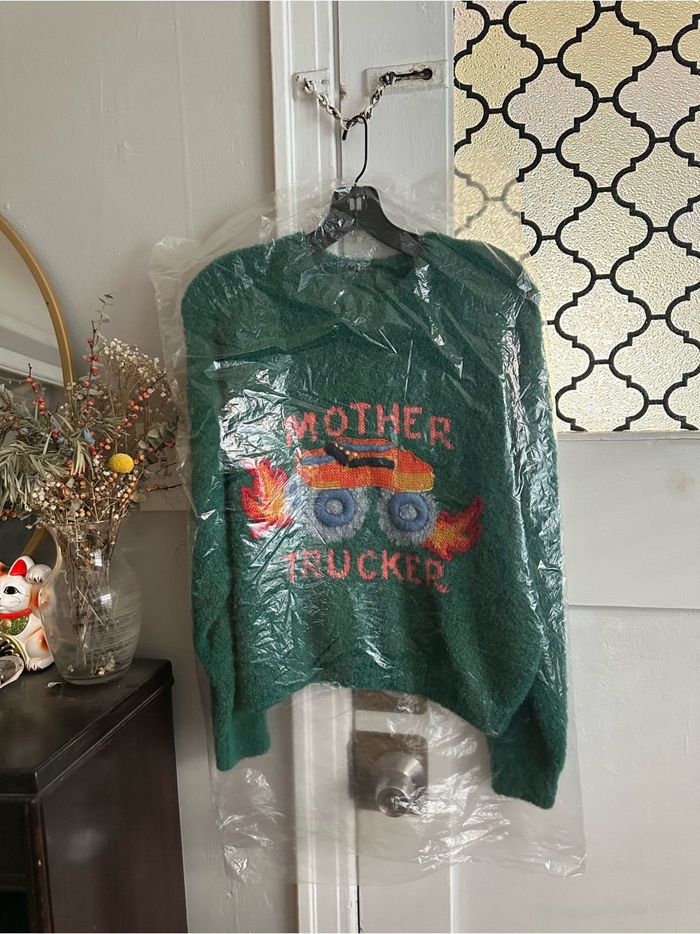 MOTHER Green 'Mother Trucker' Alpaca Sweater - Picture 4 of 6